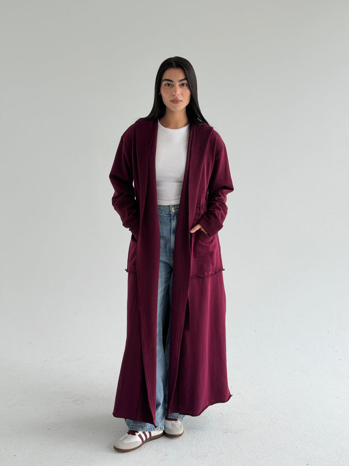 twisted kimono -Burgandy