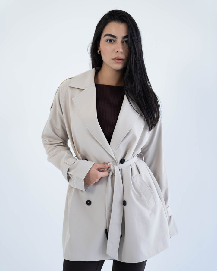 Short trench coat- baije