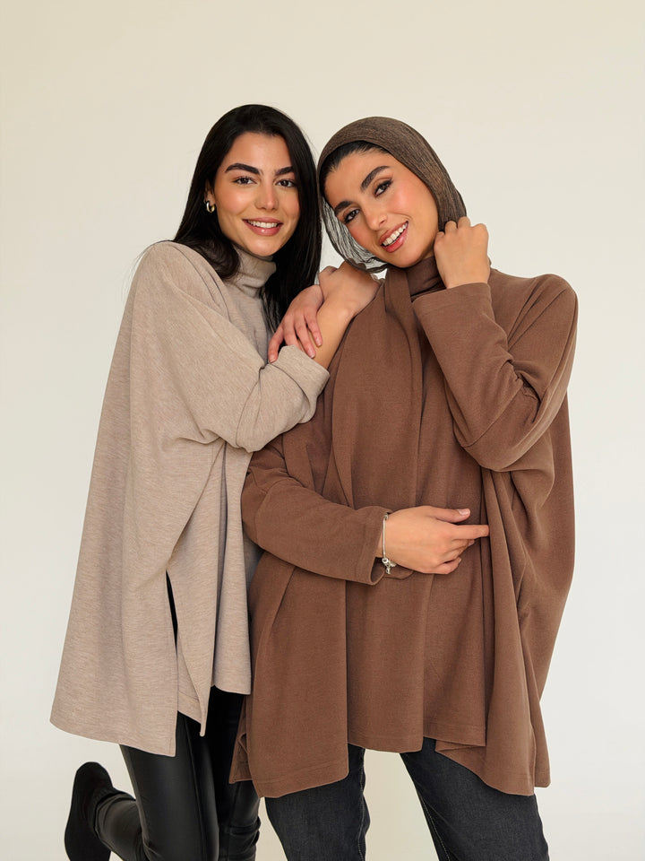 Shall triko top - brown