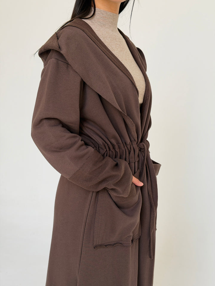 twisted kimono -burnt brown