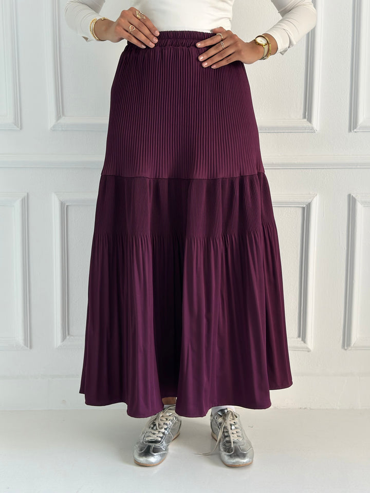 Pillise skirt-Burgandy