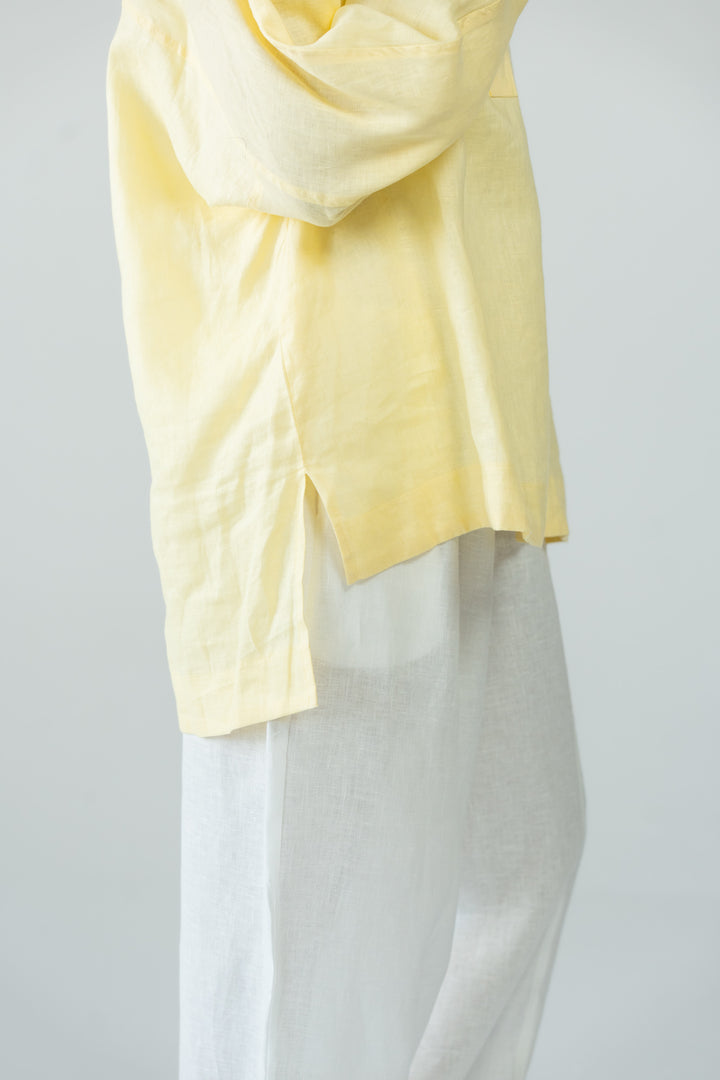Cozy linen top - butter yellow