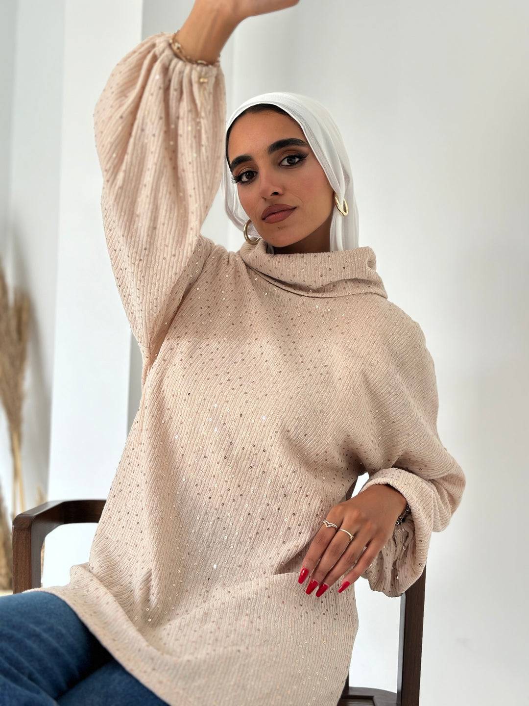 Sparkling top - offwhite