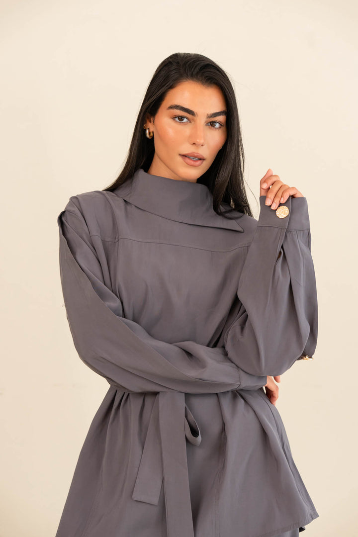 Button collar set- gray