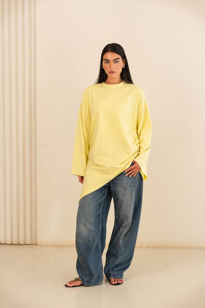 Tie cotton top- yellow