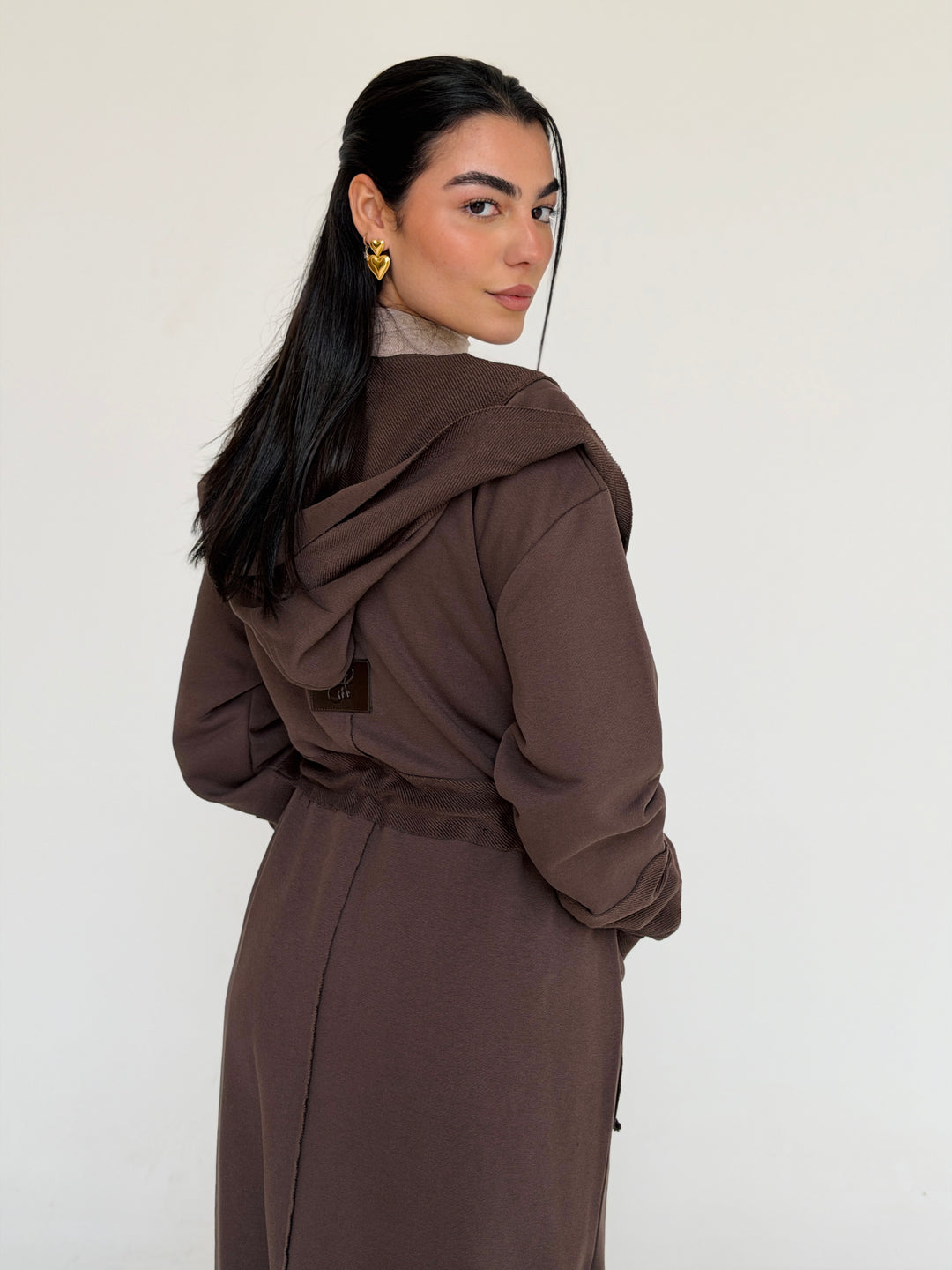 twisted kimono -burnt brown