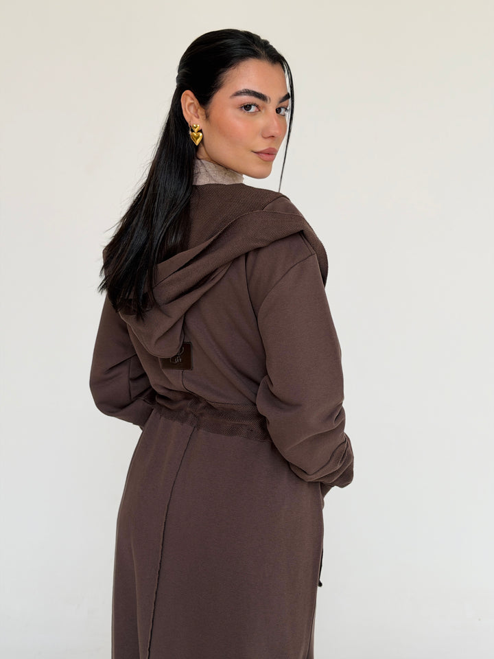 twisted kimono -burnt brown