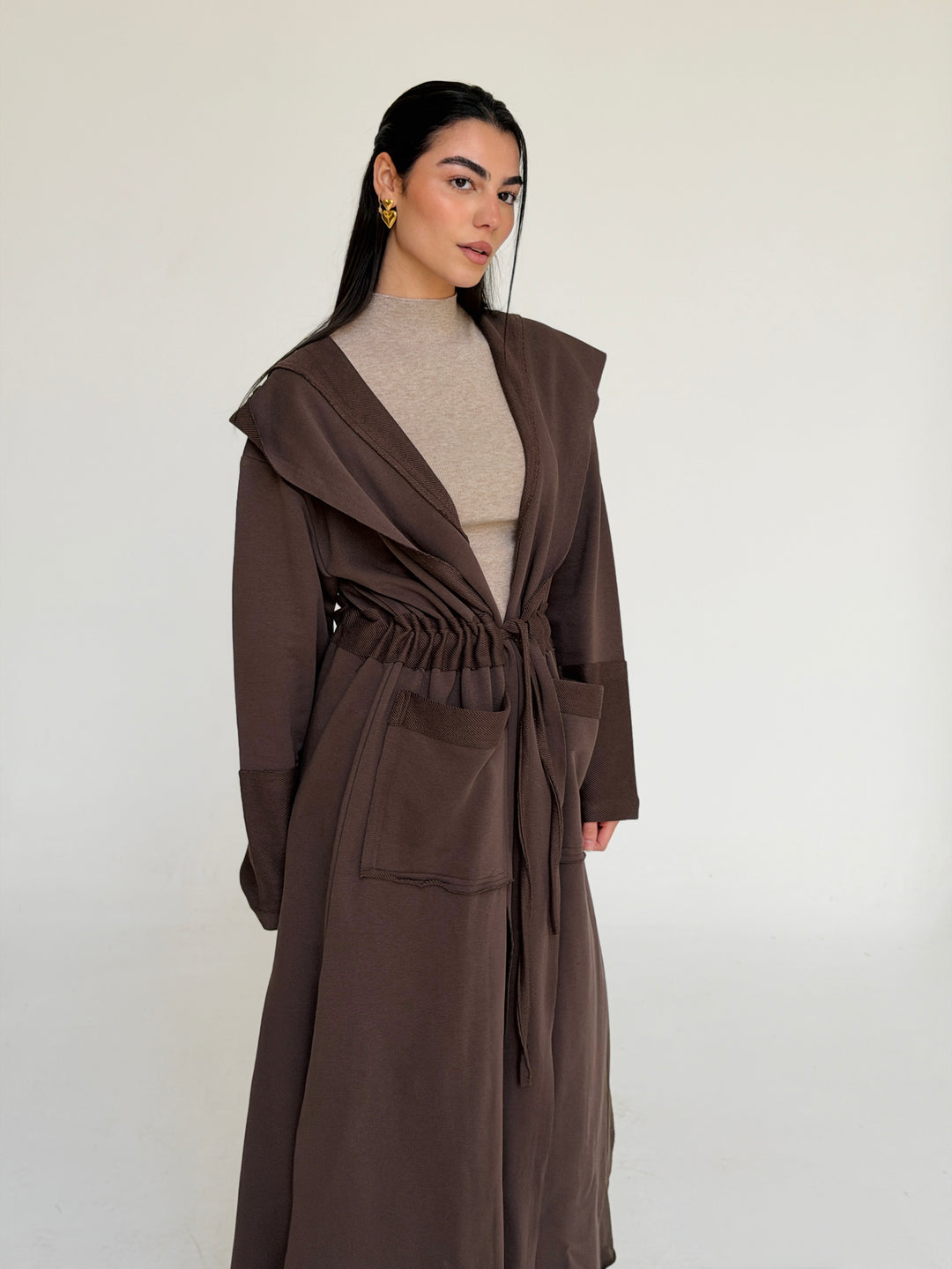 twisted kimono -burnt brown