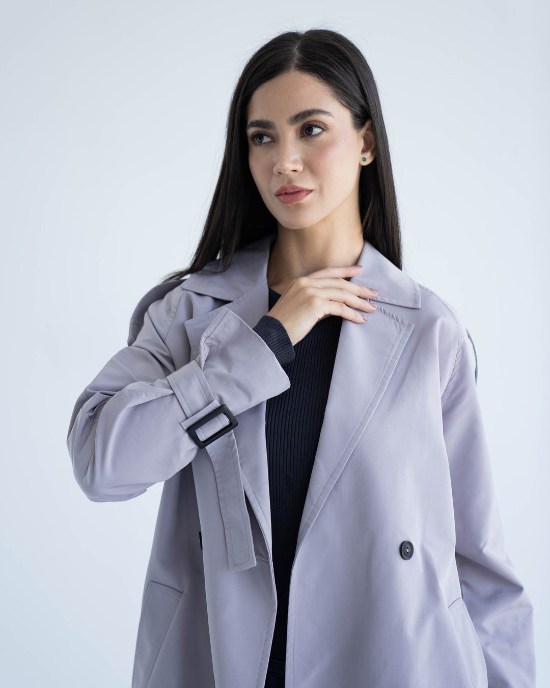 Short trench coat- light gray