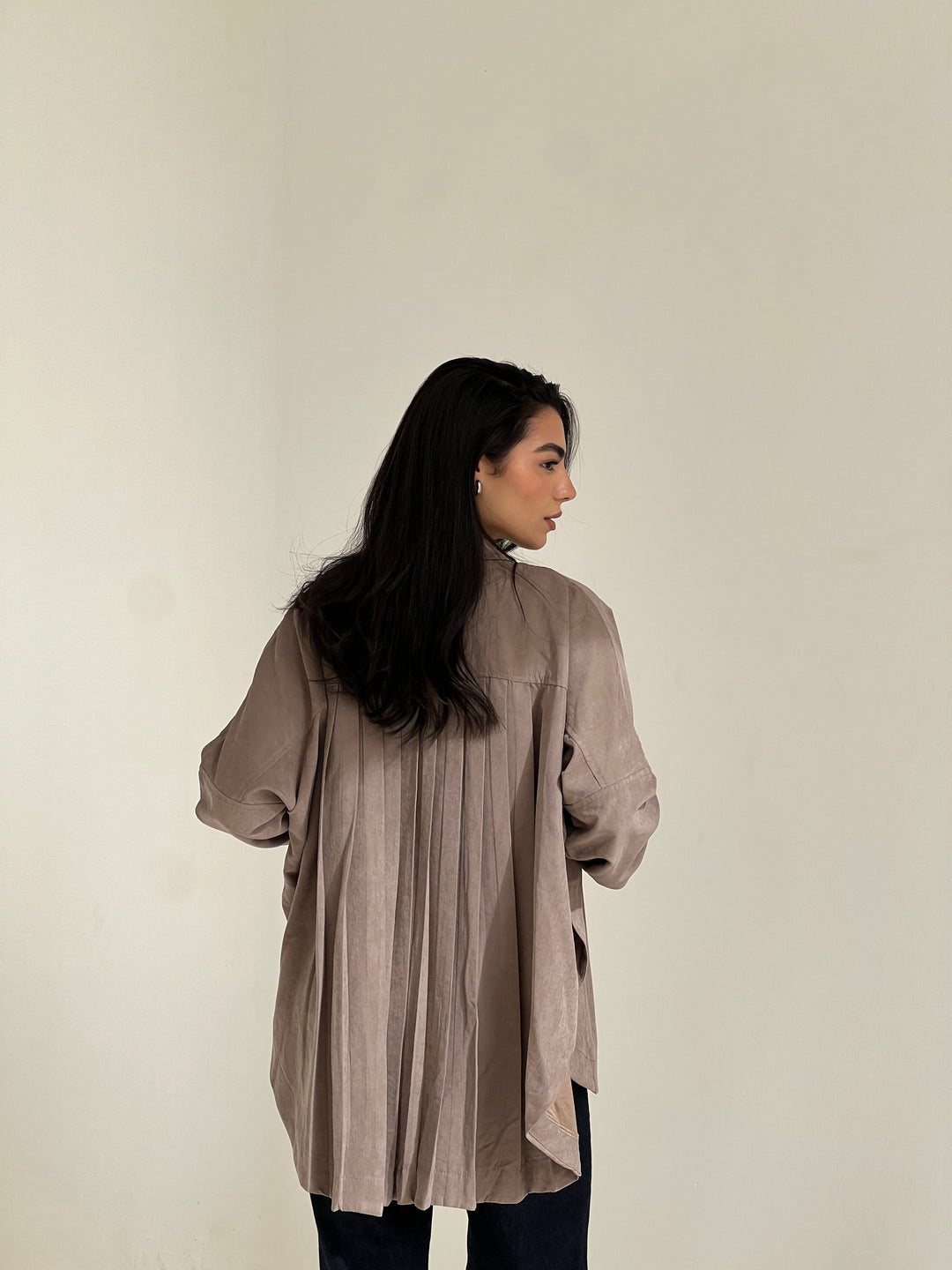 Sophia Pleated top- beige