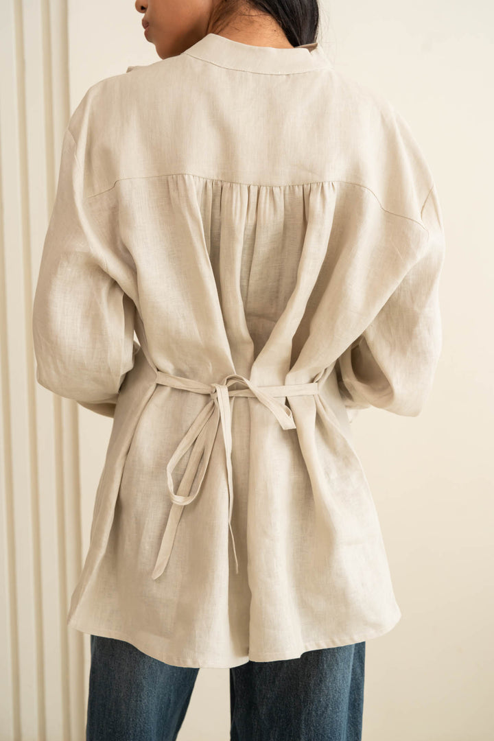Flap linen shirt - graiesh