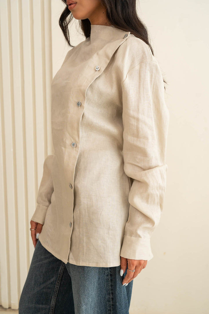 Flap linen shirt - graiesh
