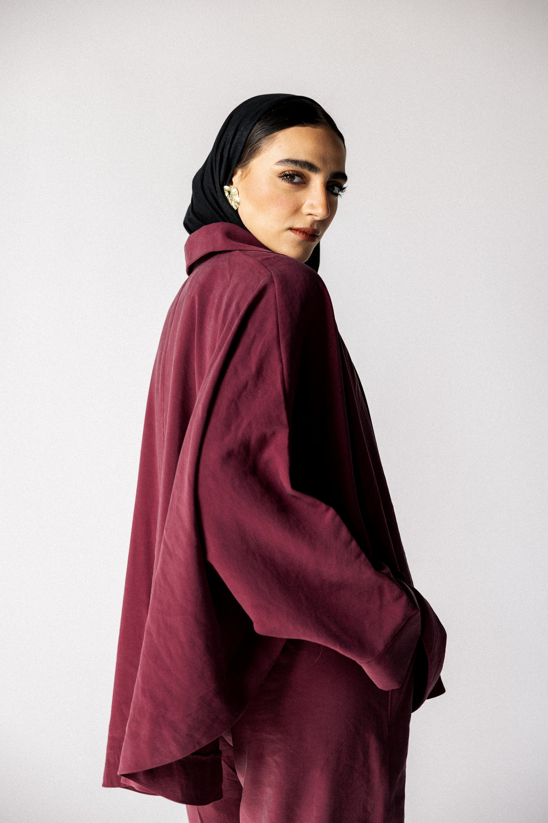 Curved washed set - red