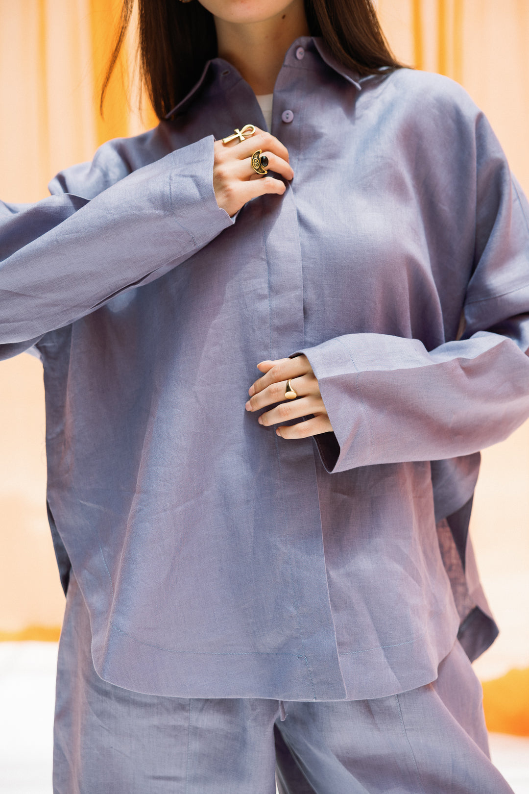 Elan linen shirt - State blue
