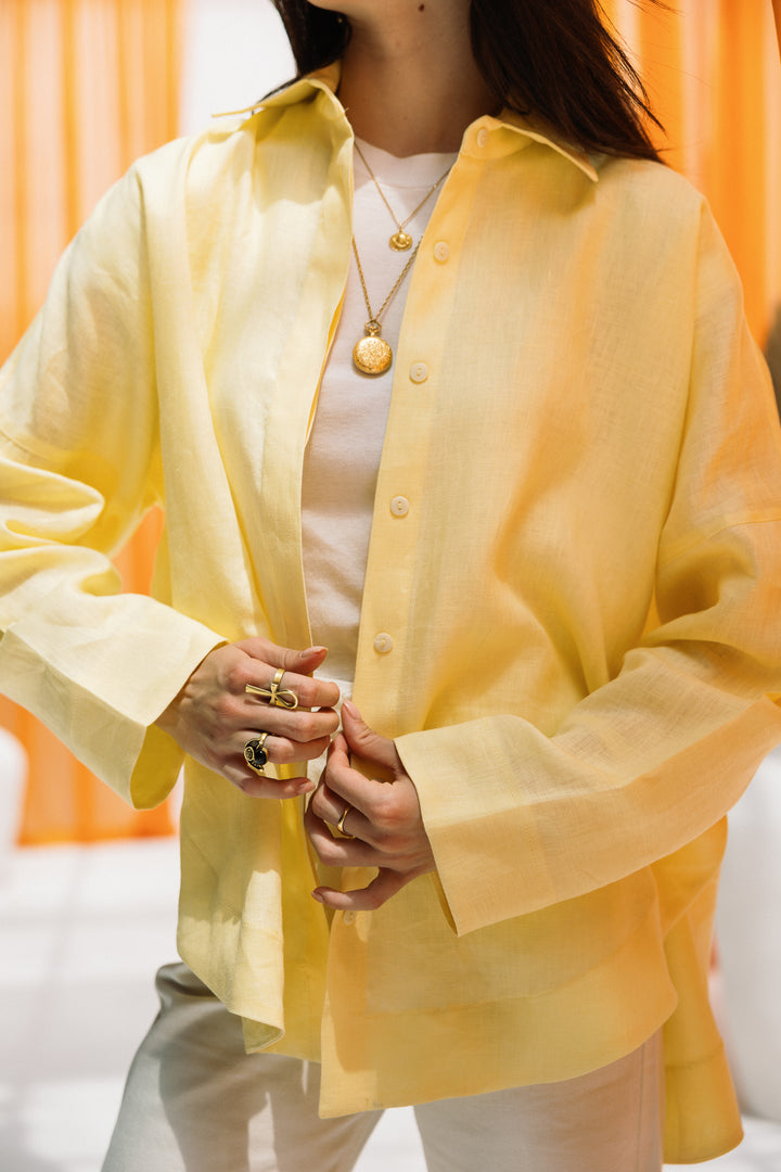 Elan linen shirt - Butter yellow