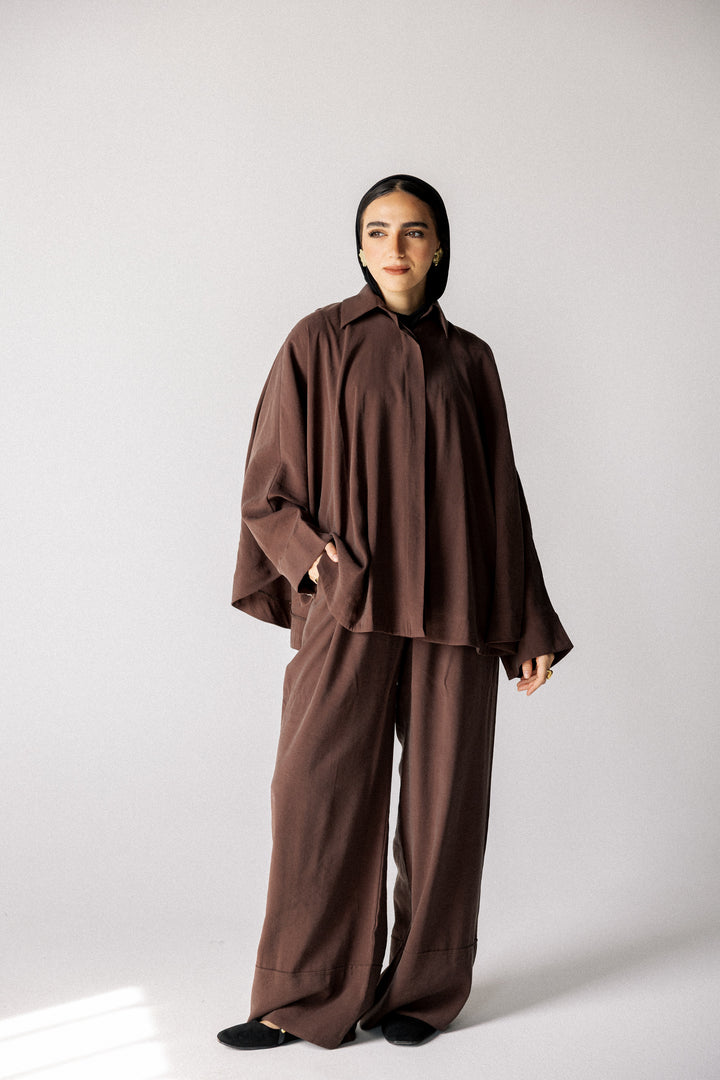 Curved washed set - Dark brown