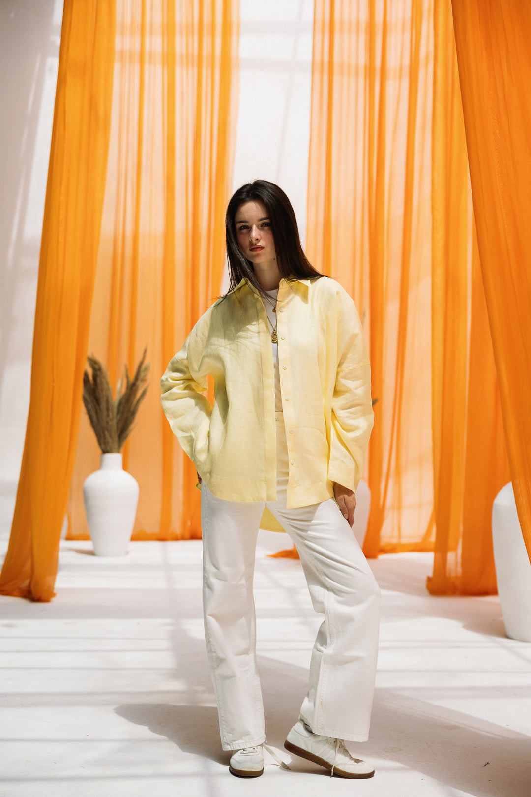 Elan linen shirt - Butter yellow