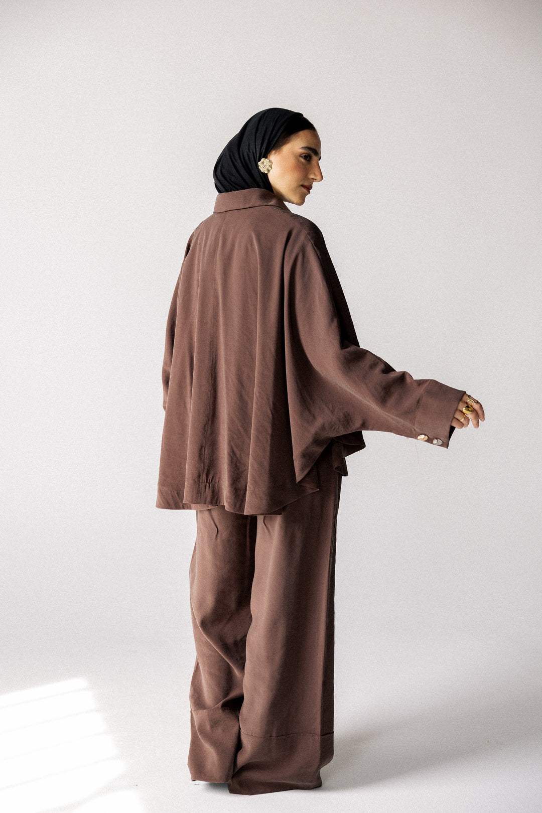 Curved washed set - Dark brown