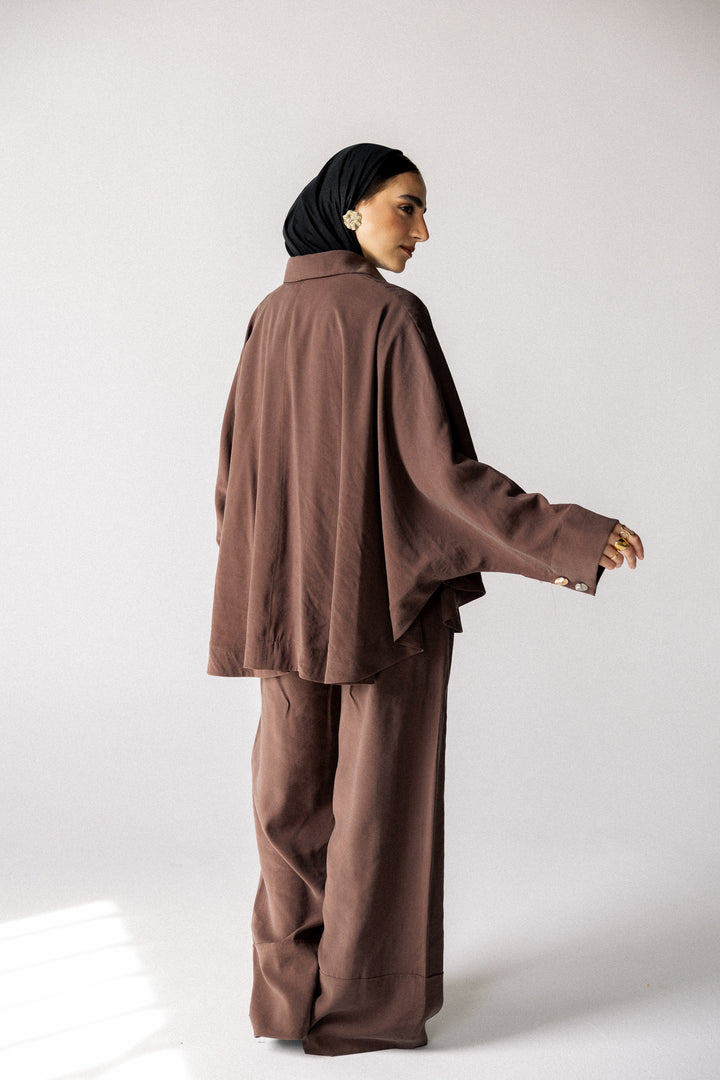 Curved washed set - Dark brown