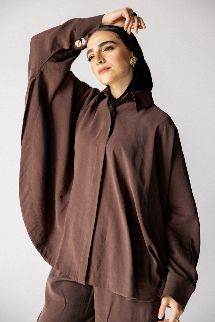 Curved washed set - Dark brown