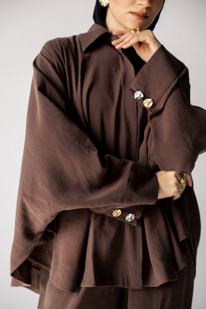 Curved washed set - Dark brown