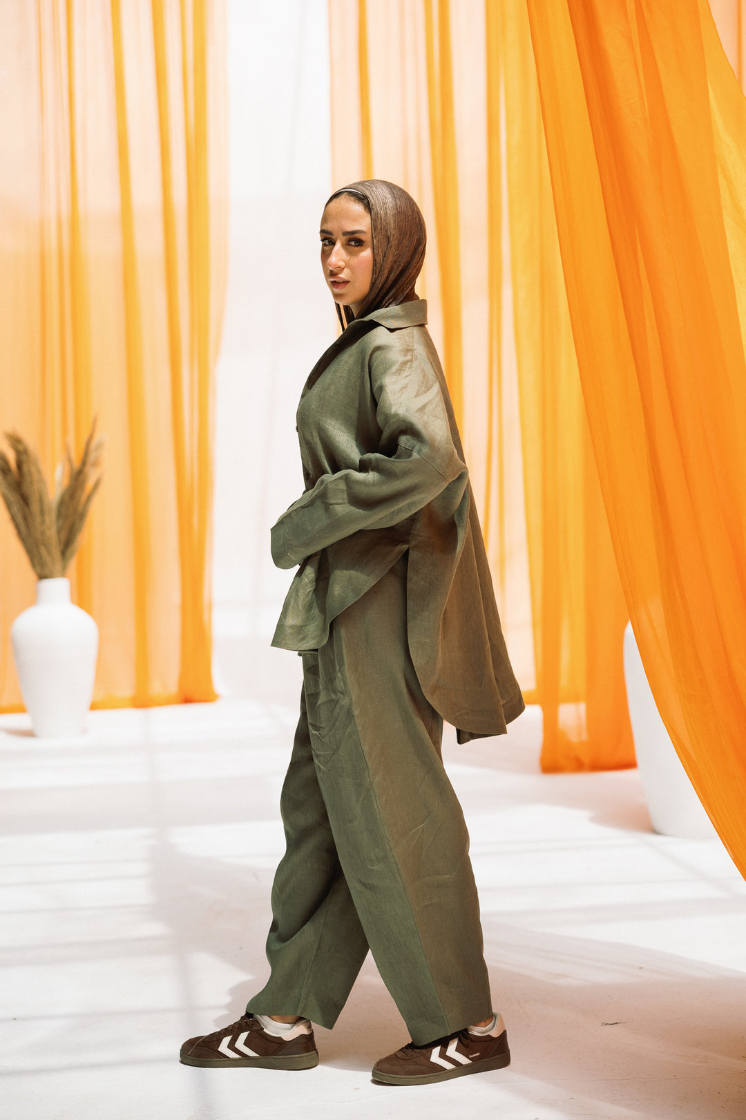 Elan linen shirt - olive