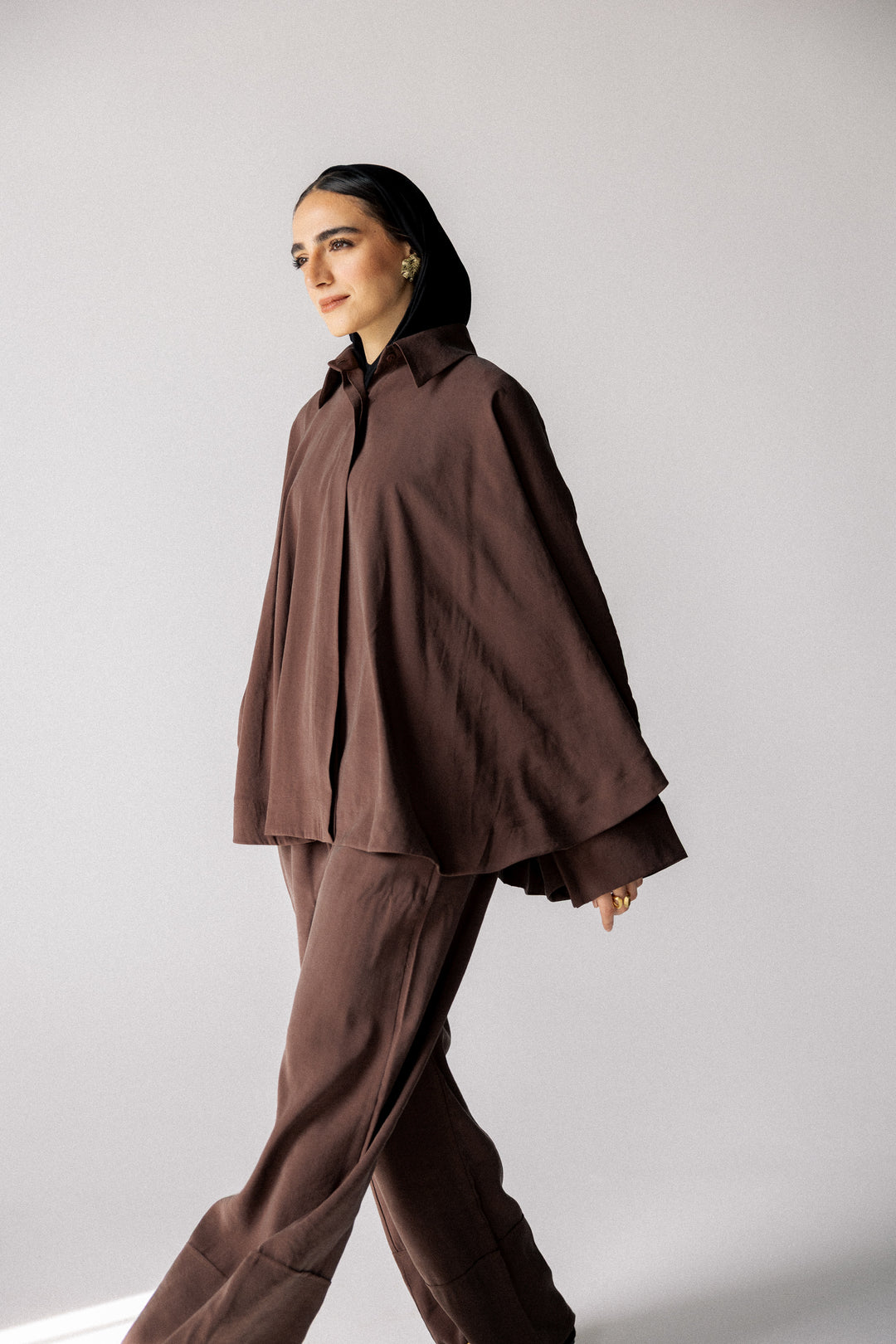 Curved washed set - Dark brown