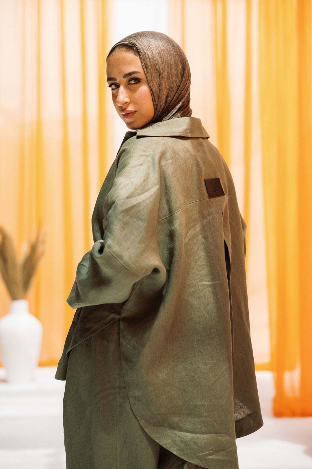 Elan linen shirt - olive