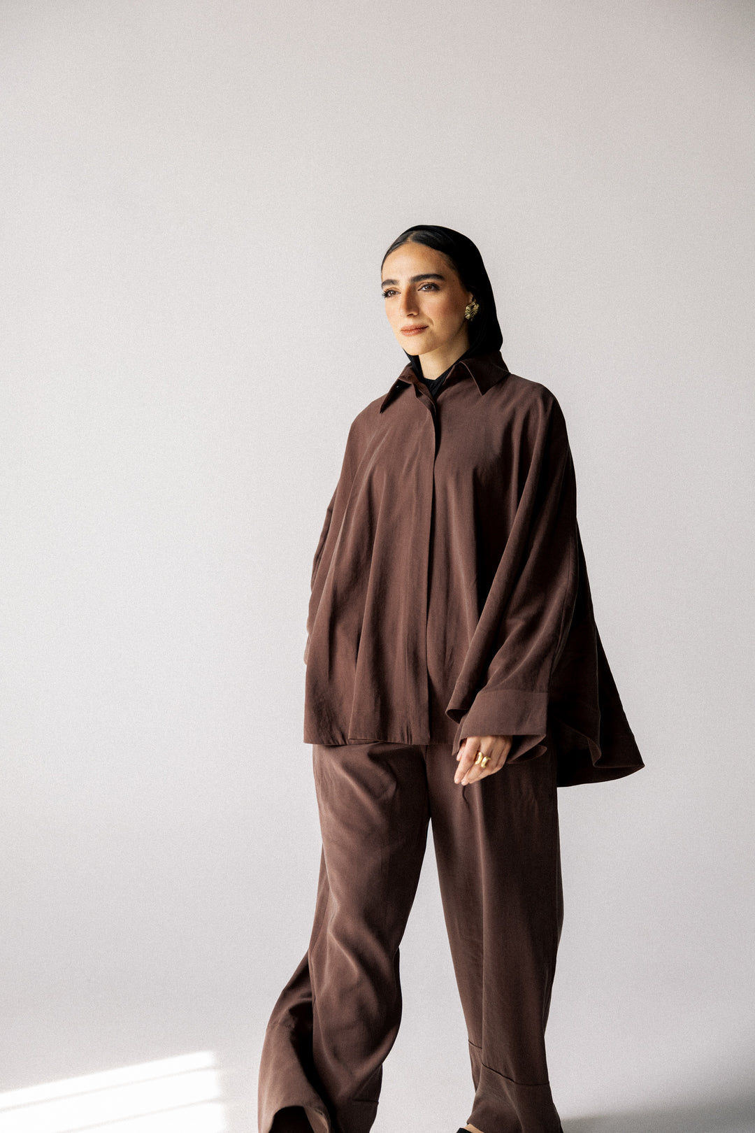 Curved washed set - Dark brown
