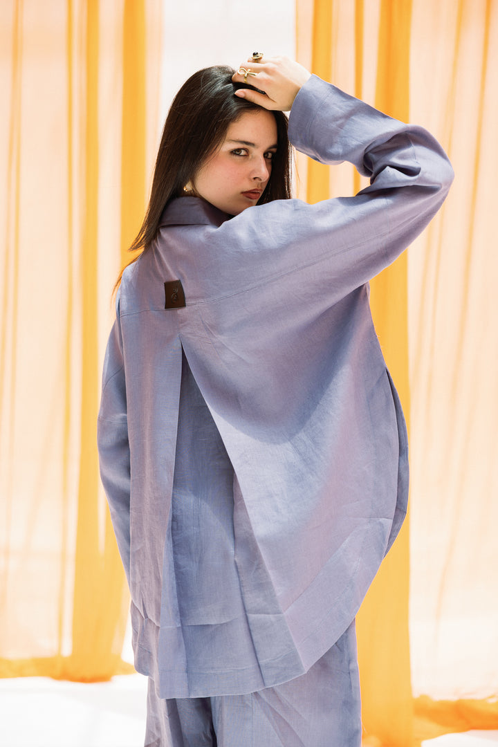 Elan linen shirt - State blue