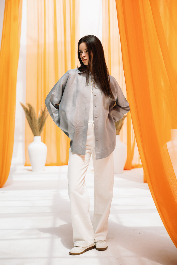 Elan linen shirt - light gray