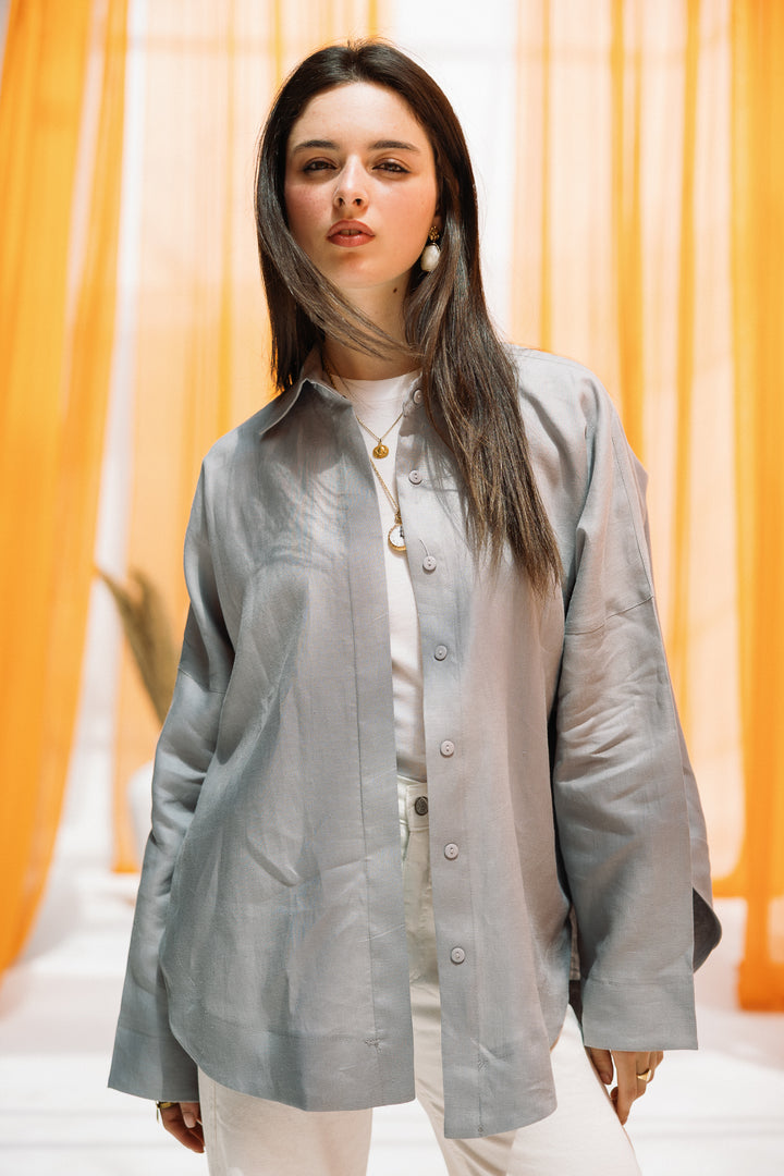 Elan linen shirt - light gray