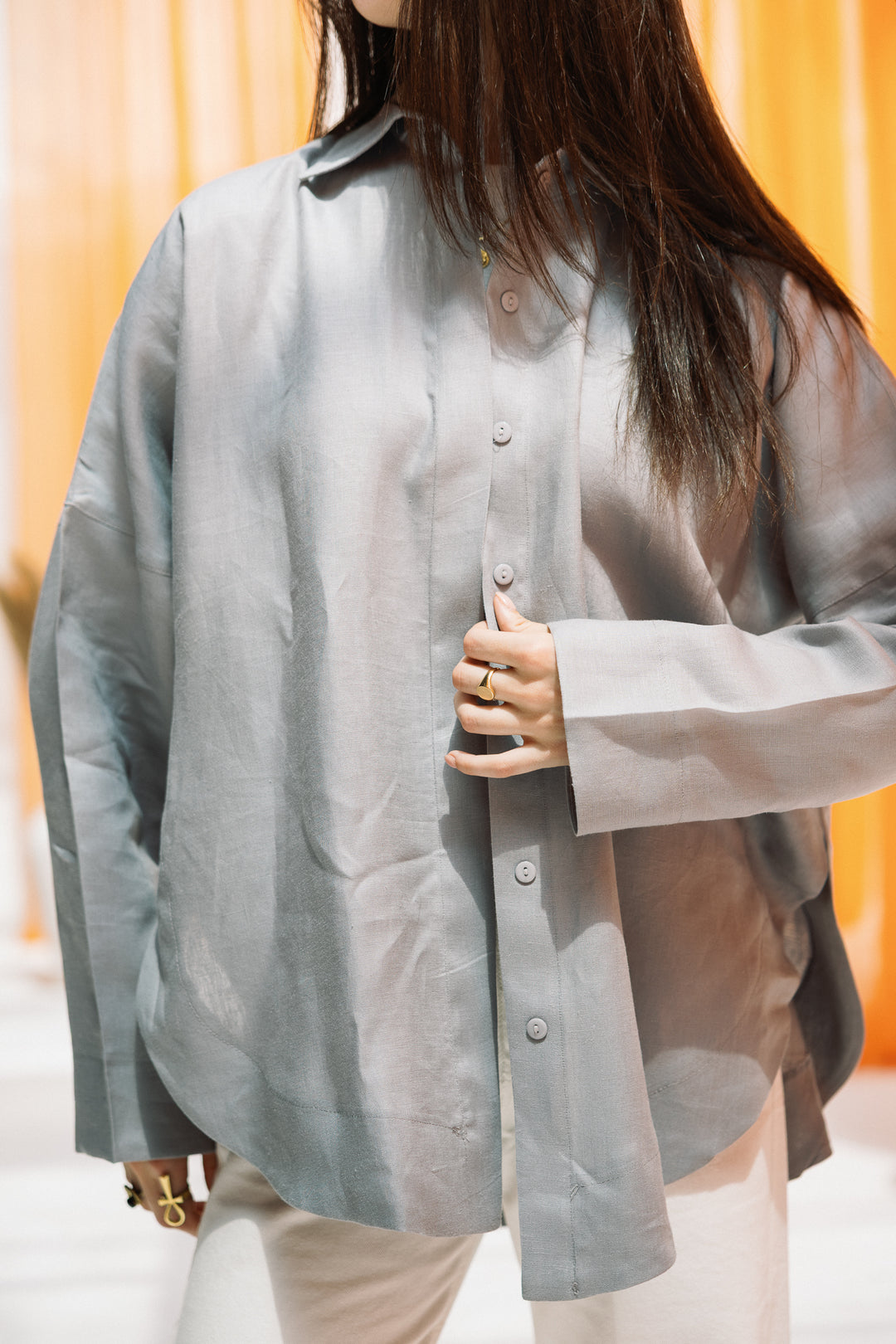 Elan linen shirt - light gray