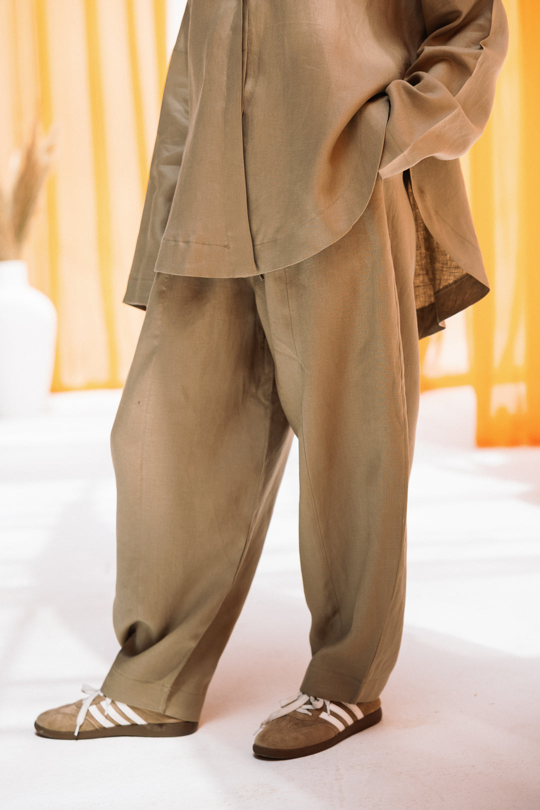 Elan linen pants - cappuccino