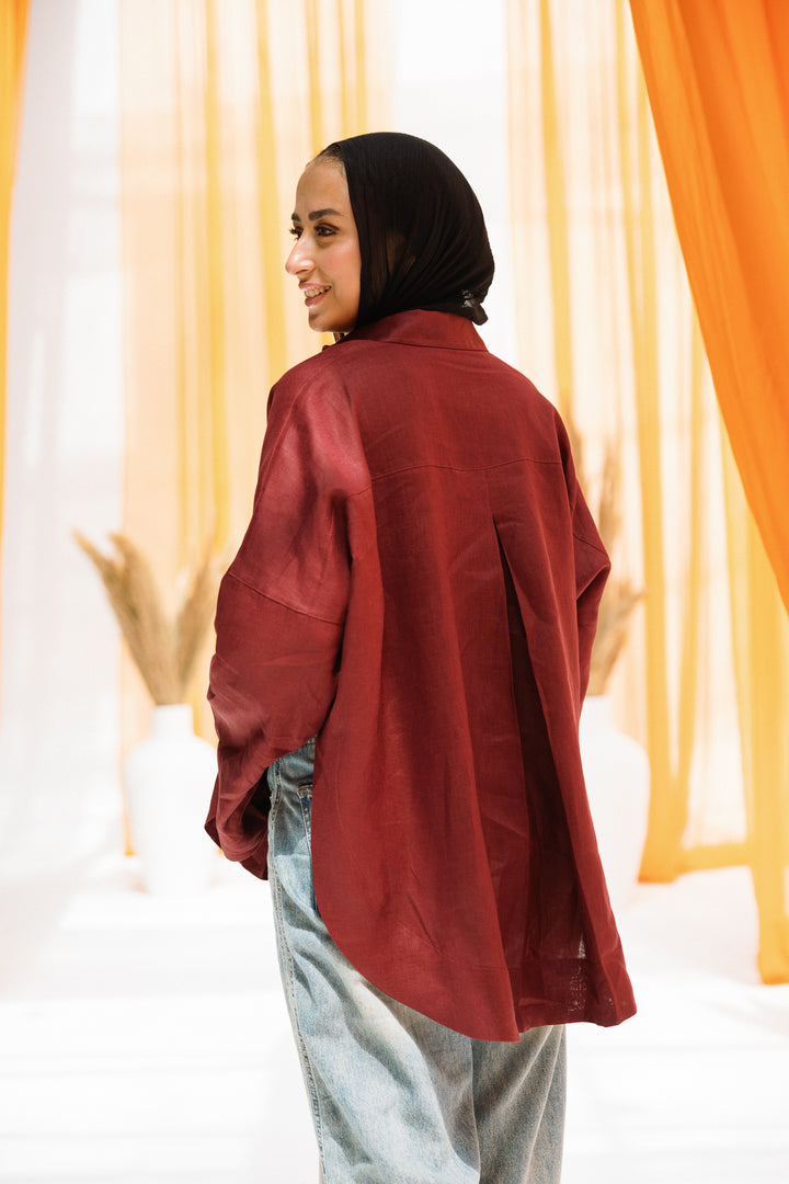 Elan linen shirt - blackberry