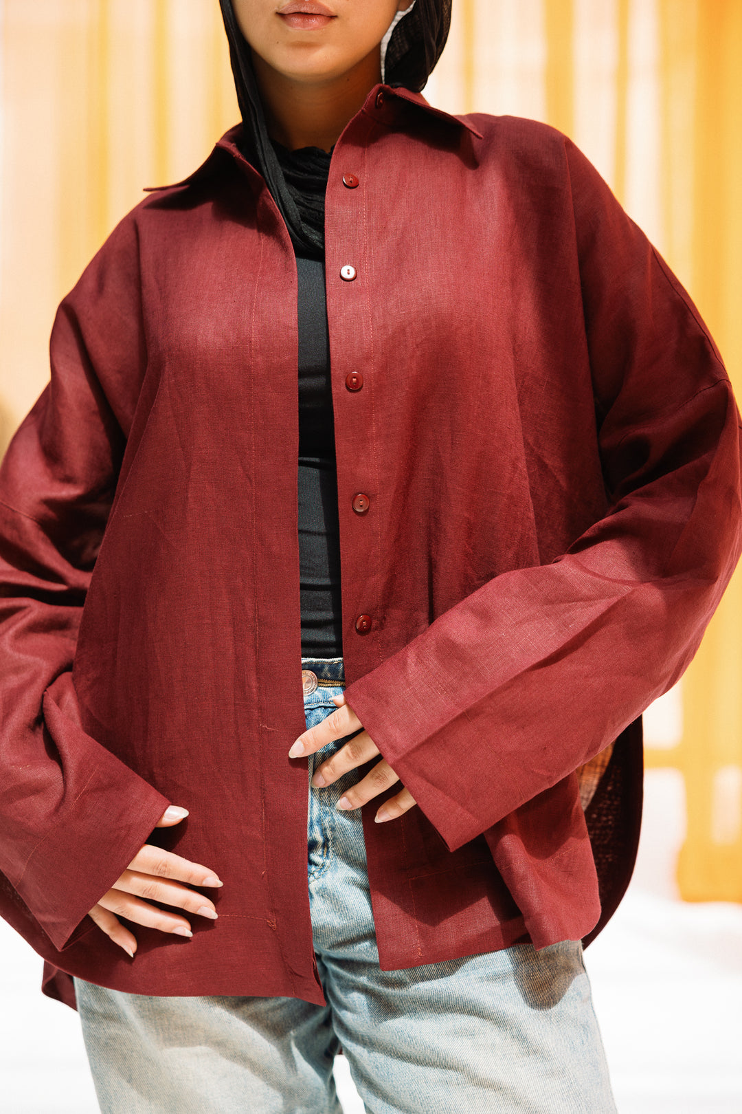 Elan linen shirt - blackberry