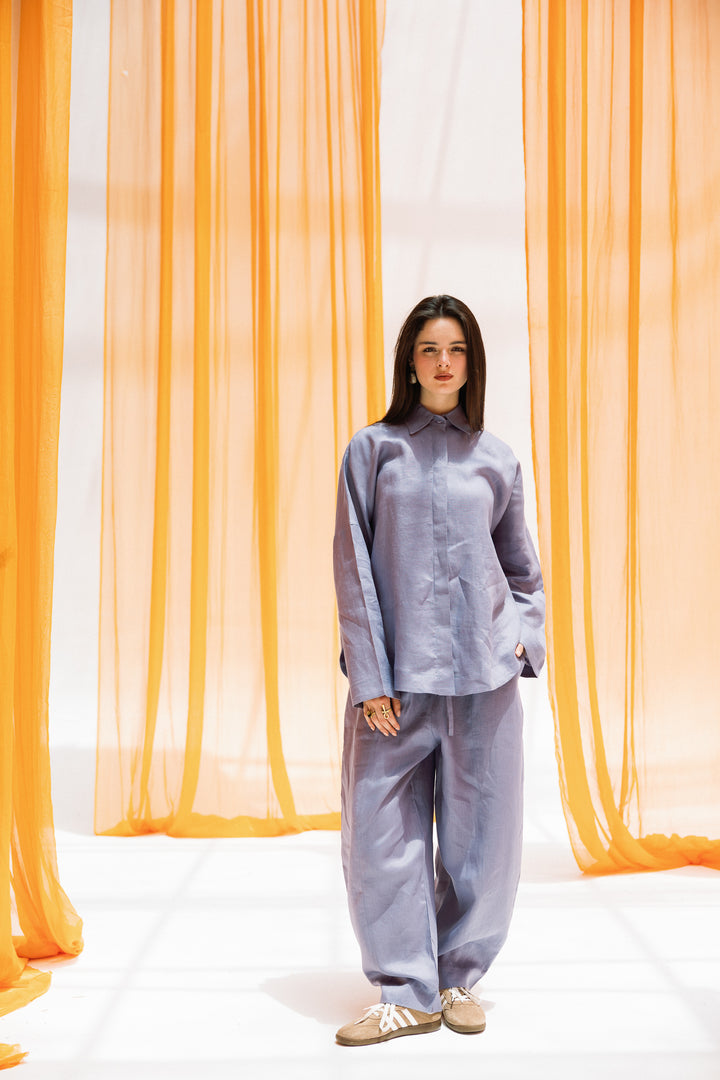Elan linen shirt - State blue