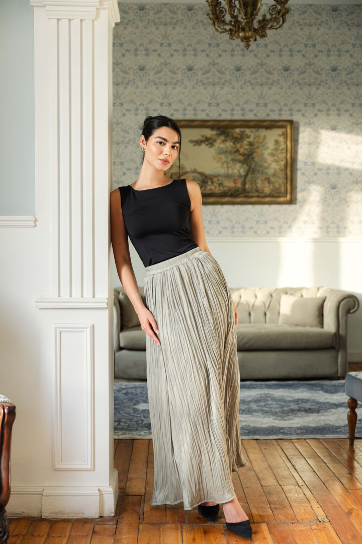 Chiffon sparkling skirt - Silver