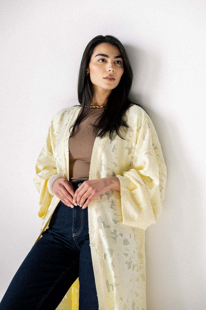 flory kimono- Butter yellow
