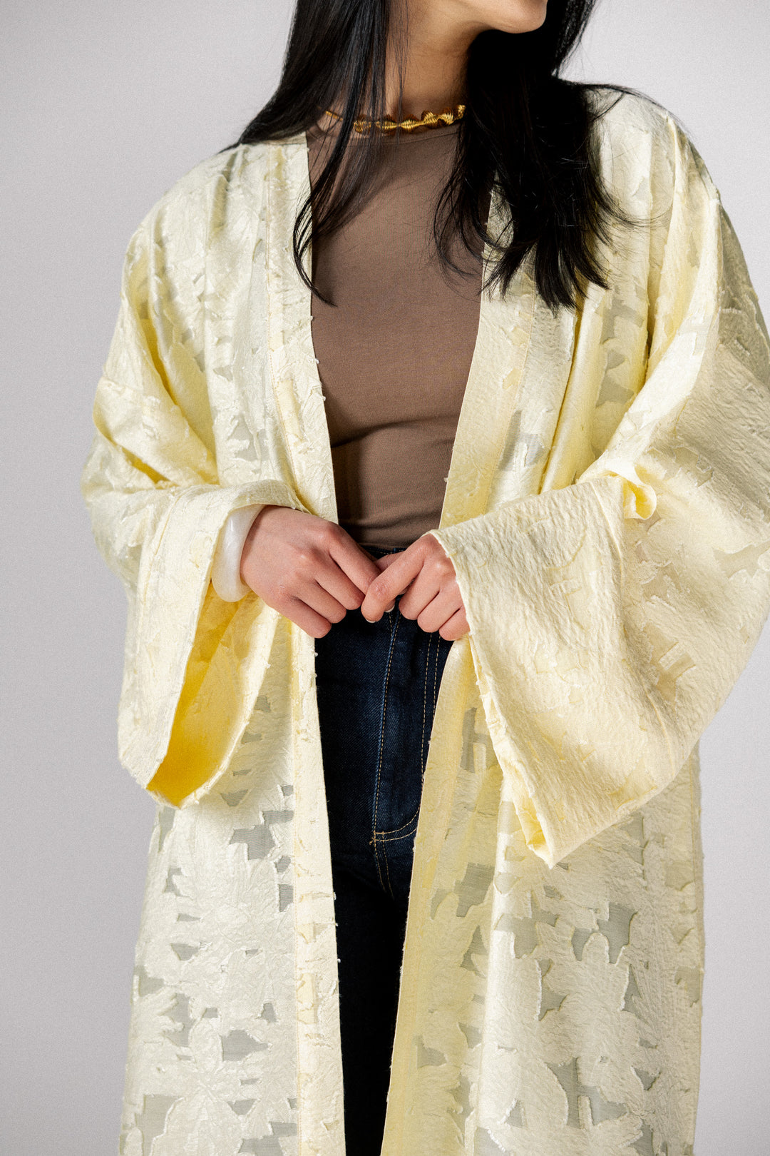 flory kimono- Butter yellow