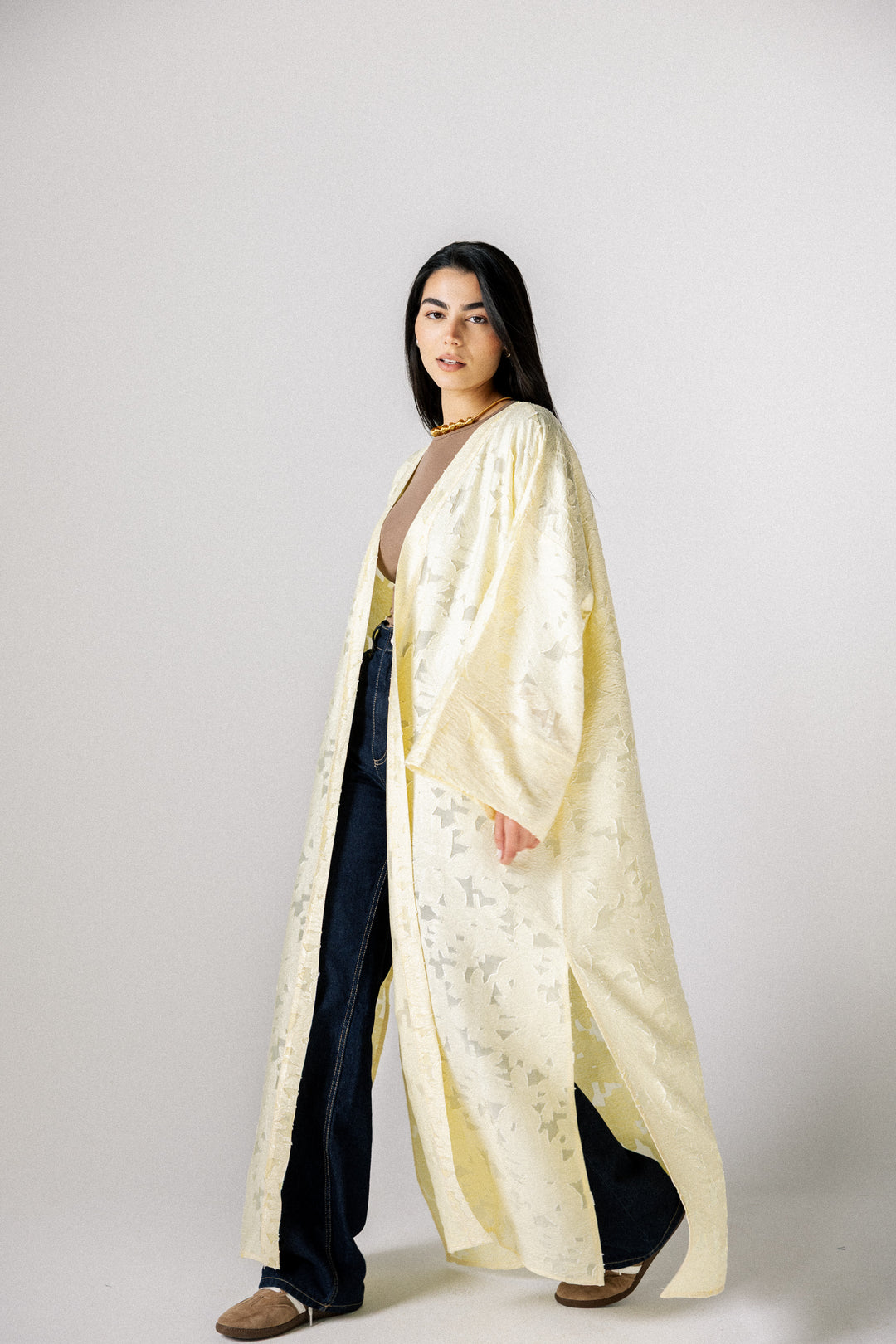 flory kimono- Butter yellow