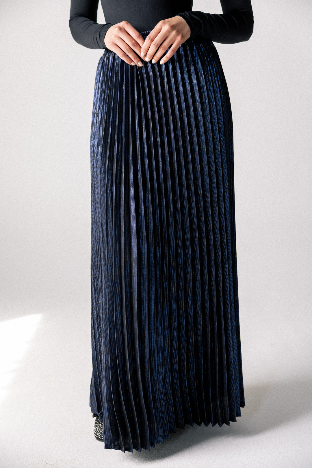 Sparkling pleated Skirt- Blue