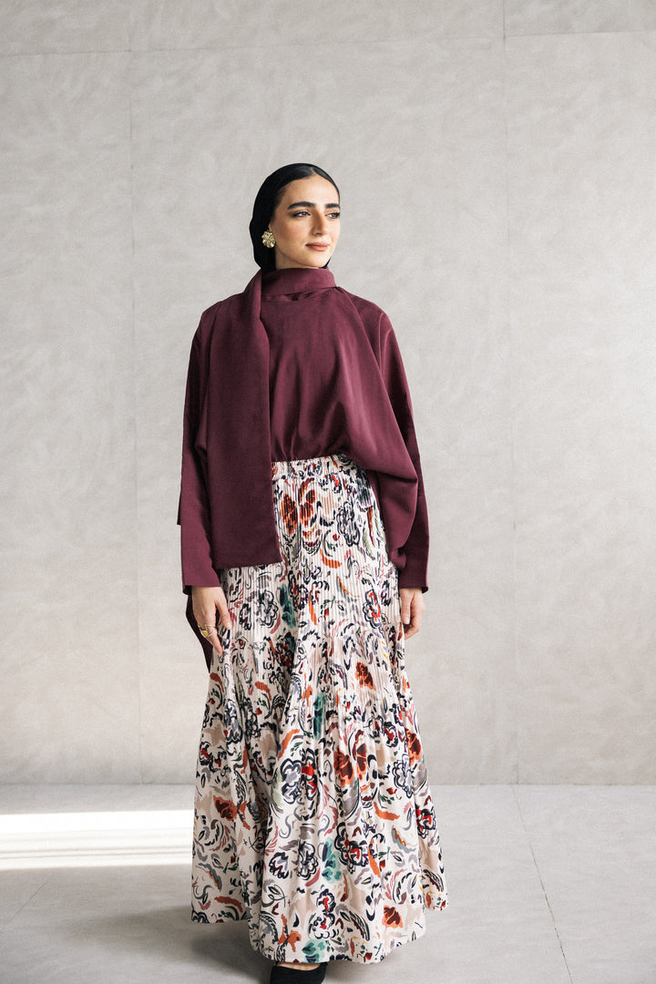 Printed pleated Skirt - Bloom