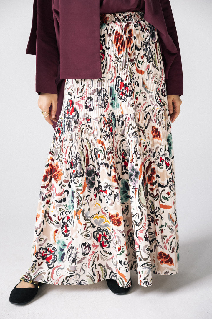 Printed pleated Skirt - Bloom