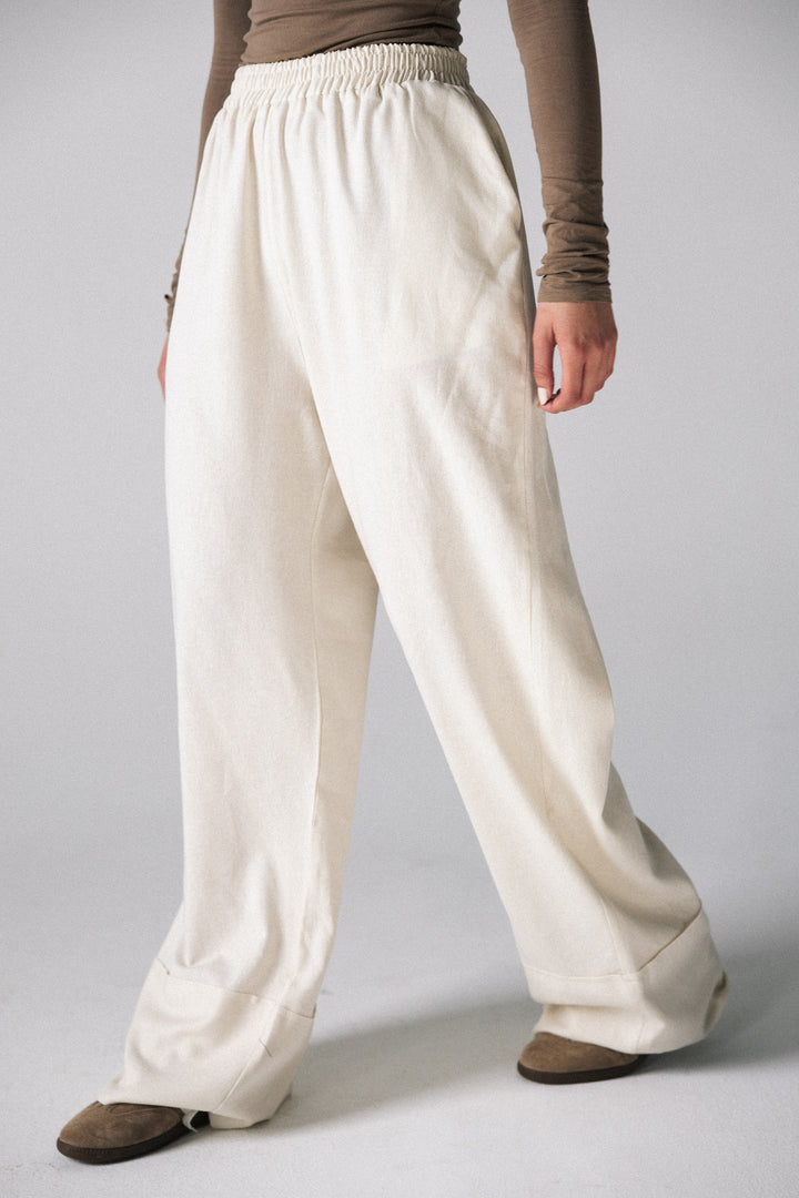 linen pants- off white