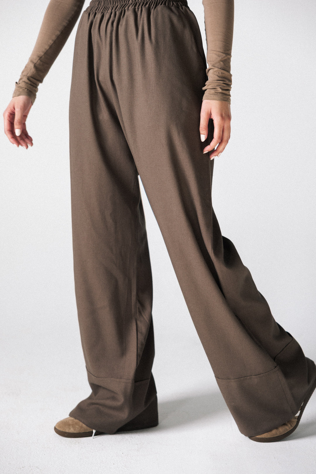 linen pants- brown