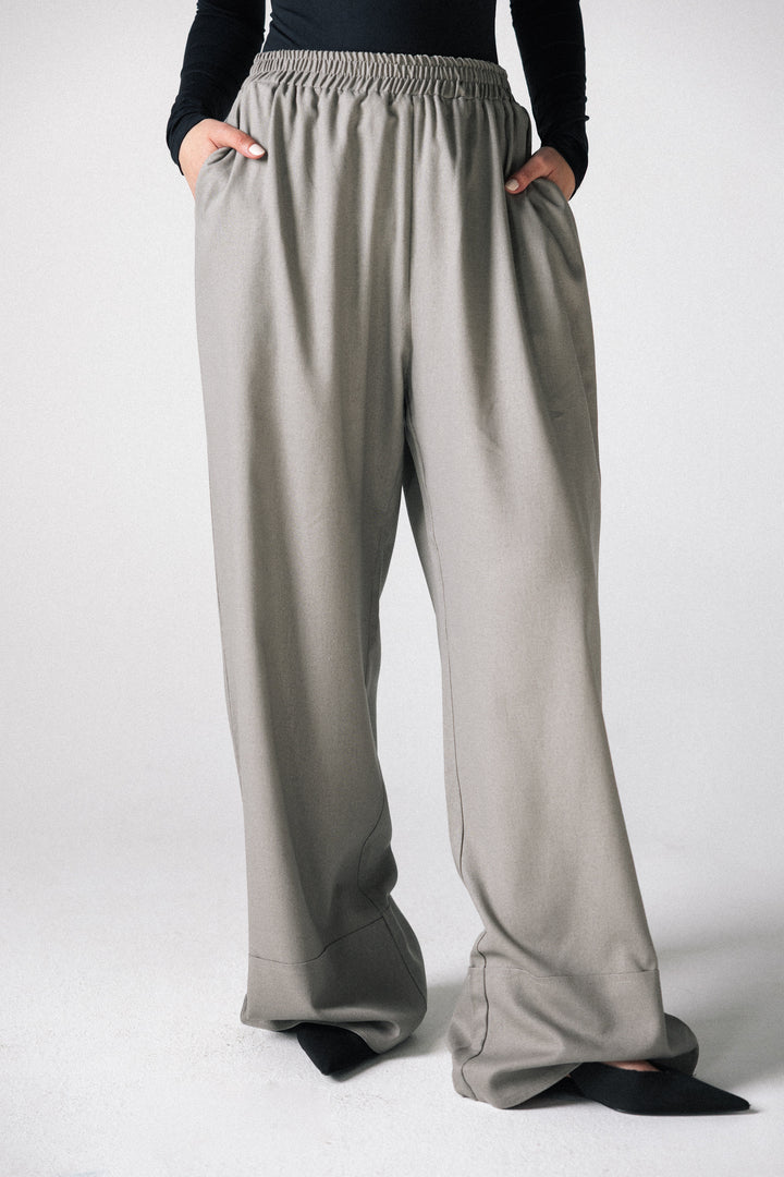 linen pants- gray