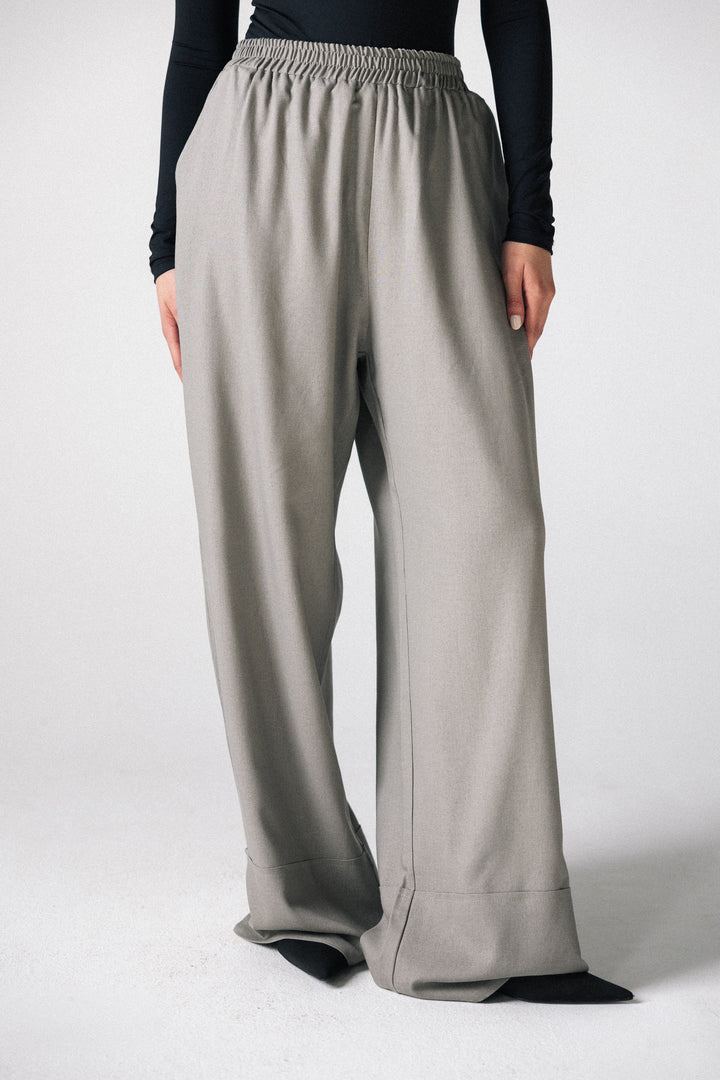 linen pants- gray