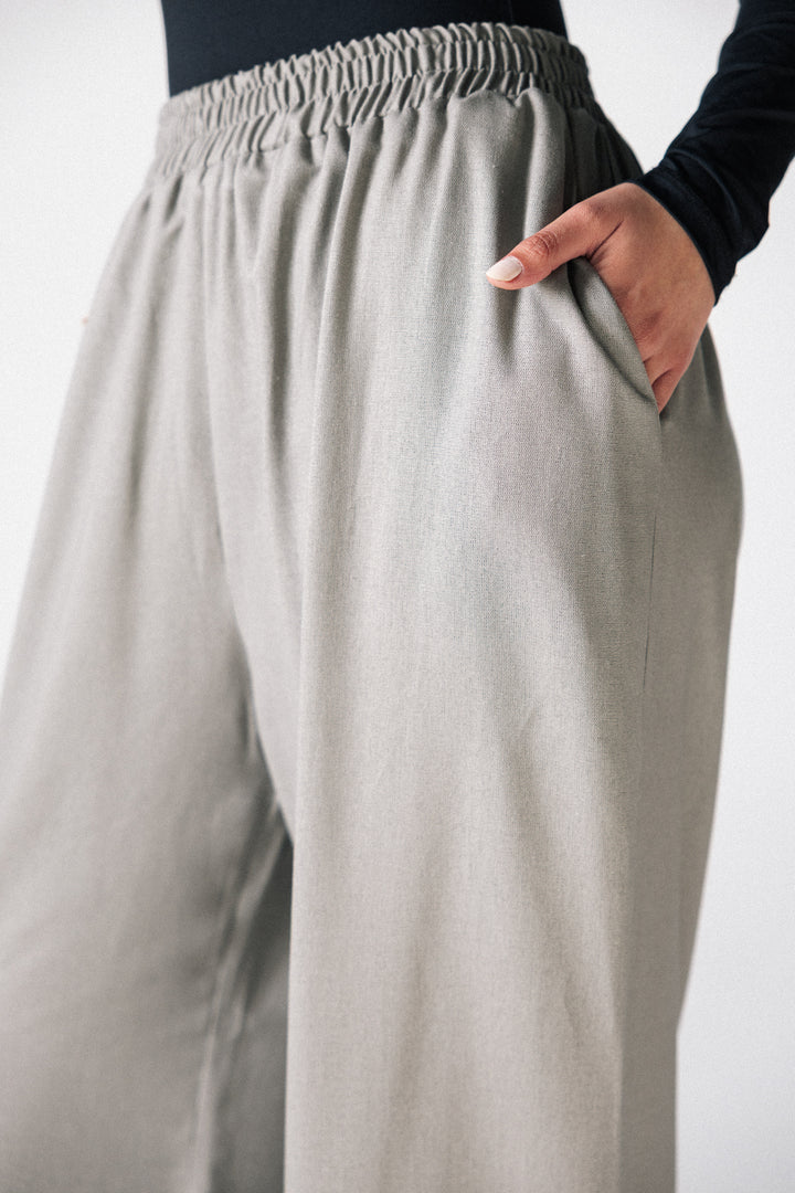 linen pants- gray