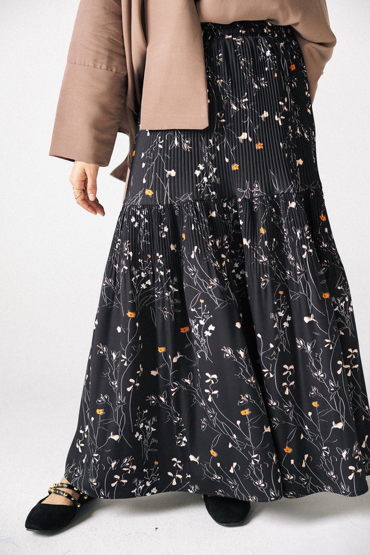 Printed pleated Skirt - lily